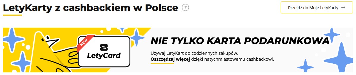 LetyKarty z cashbackiem w Polsce LetyKarty z cashbackiem w Polsce