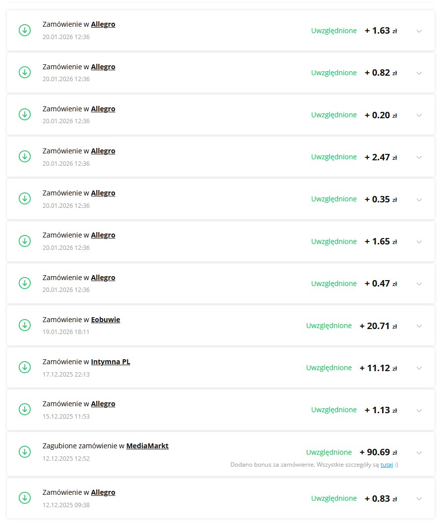 Mój cashback Letyshops