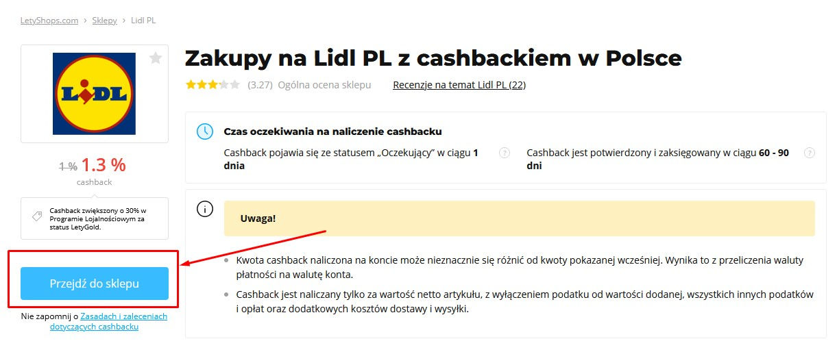 Cashback Lidl Online