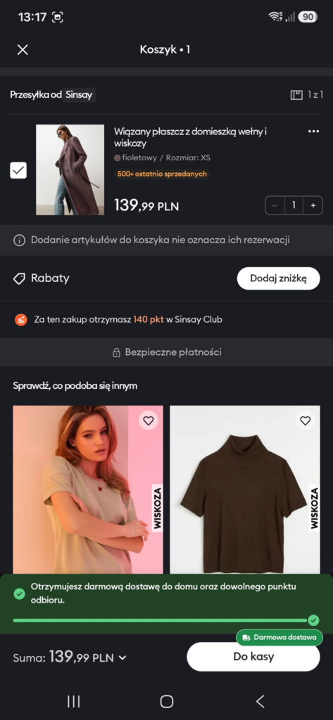 Cashback Sinsay
